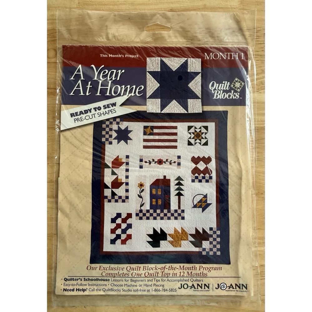 Joann 2000 A Year at Home Quilt Block of the Month Kit 1 Evening Star New Sealed